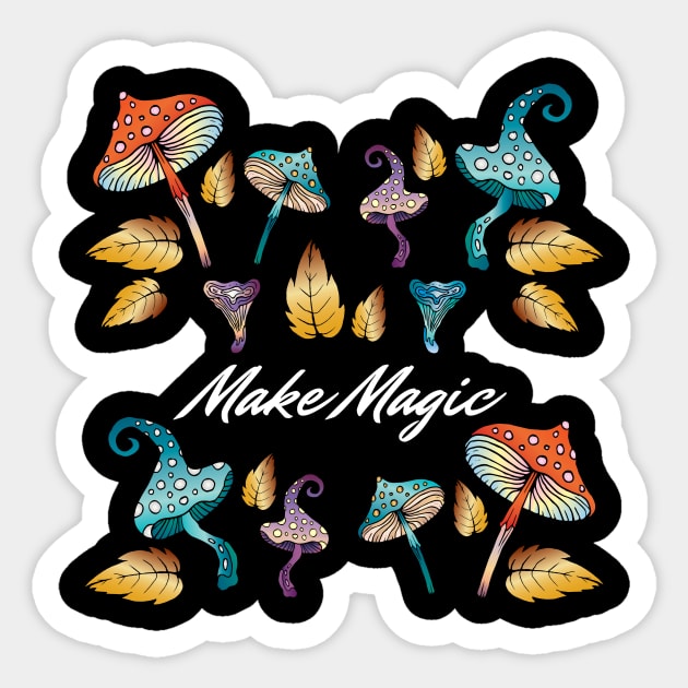 Make magic fairy red mushrooms Sticker by annaazart